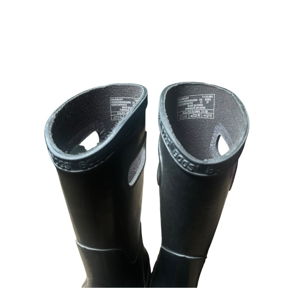 Bogs Boys Kids Girls 11 Rain Rubber Boots Black Waterproof Spring Boot Shoes 11K - Picture 5 of 11